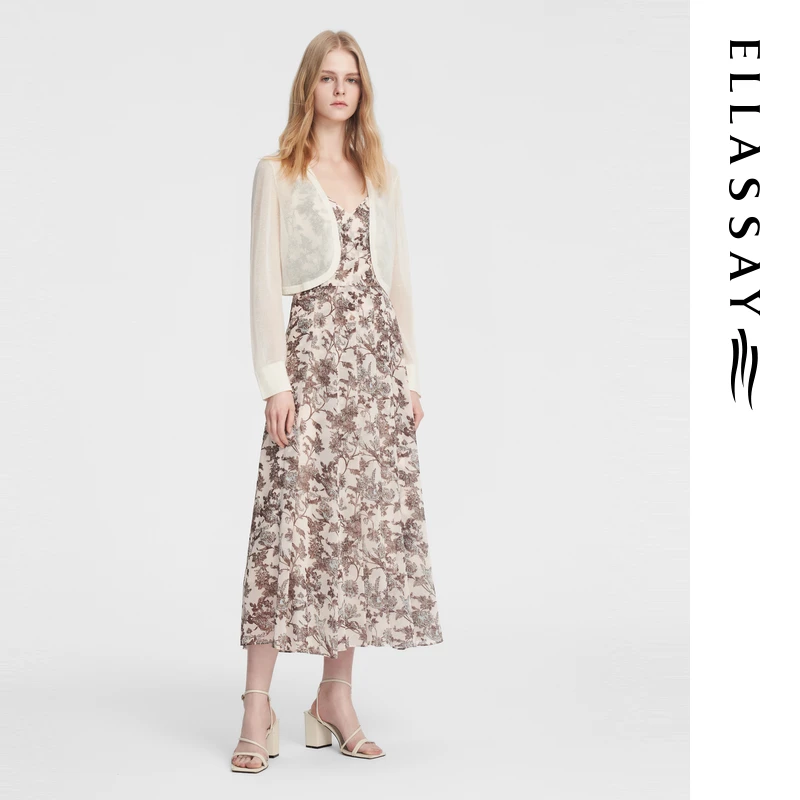 歌力思夏季新款轻薄透气简约百搭毛针织衫EWB352M01500