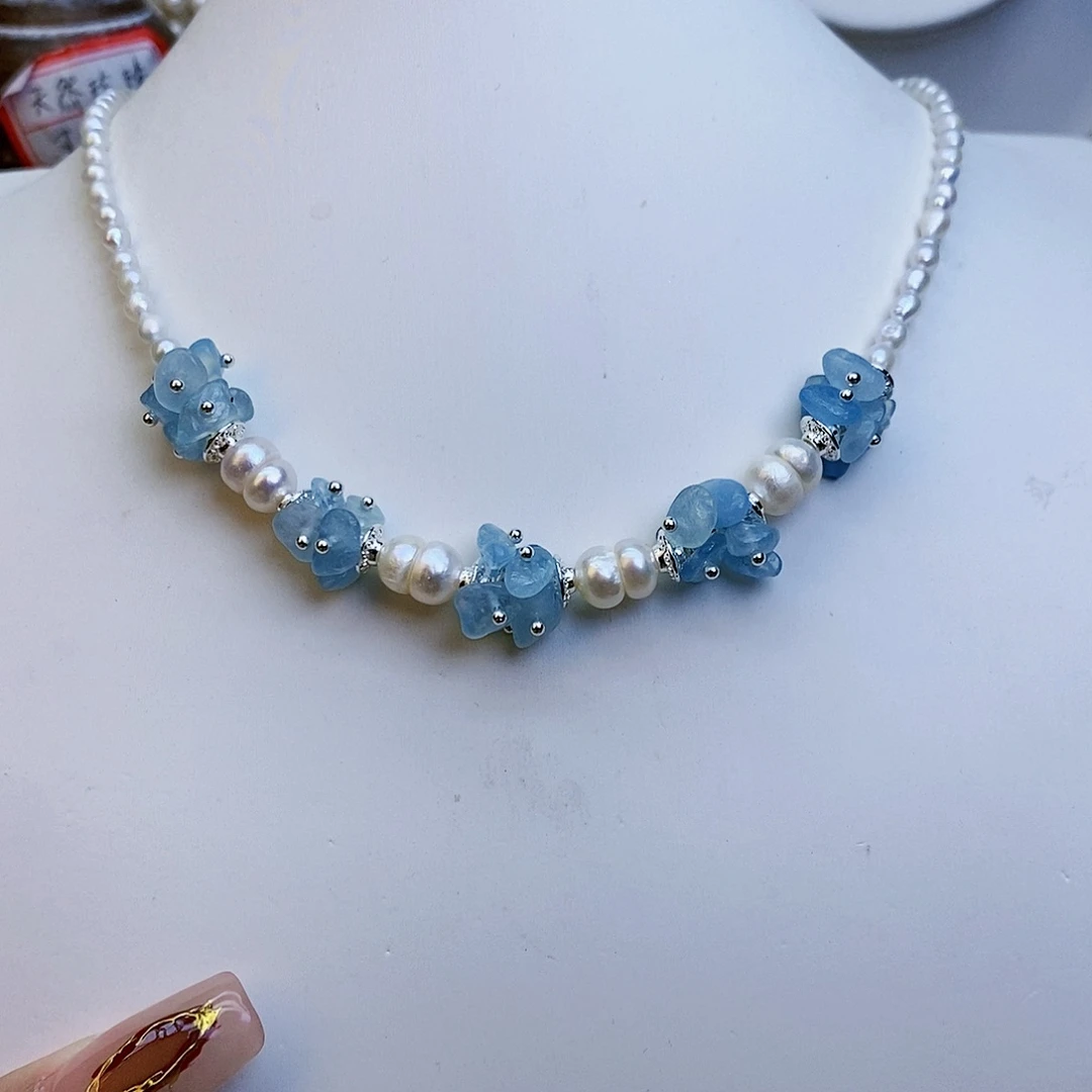 淡水珍珠颈饰银S925镶嵌