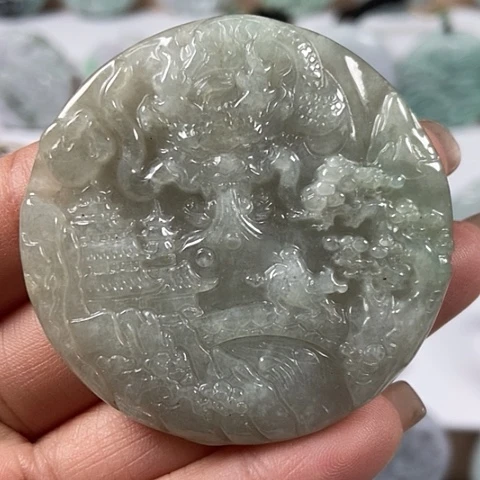 翡翠颈饰未镶嵌龙行天下福利