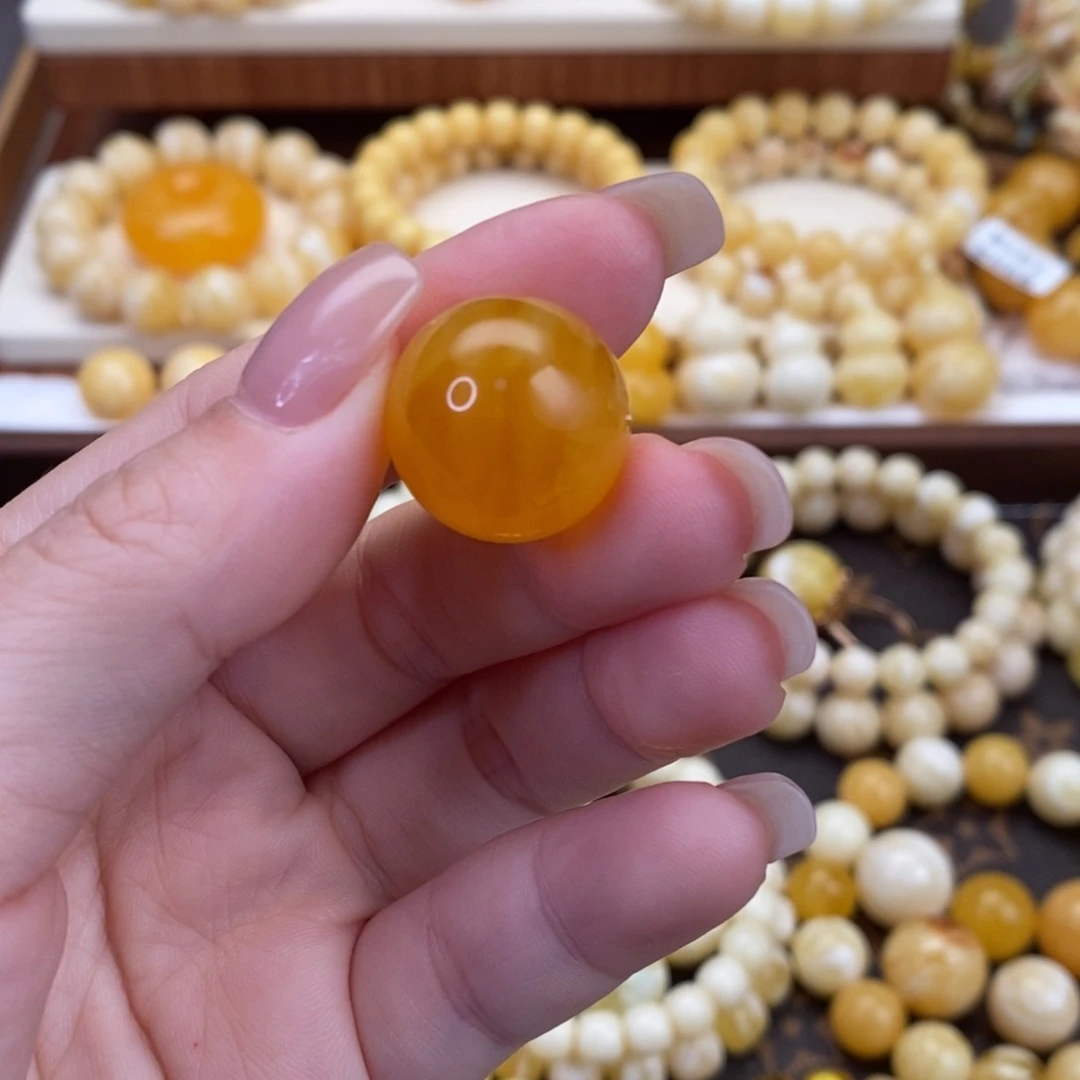 蜜蜡未镶嵌裸石圆珠