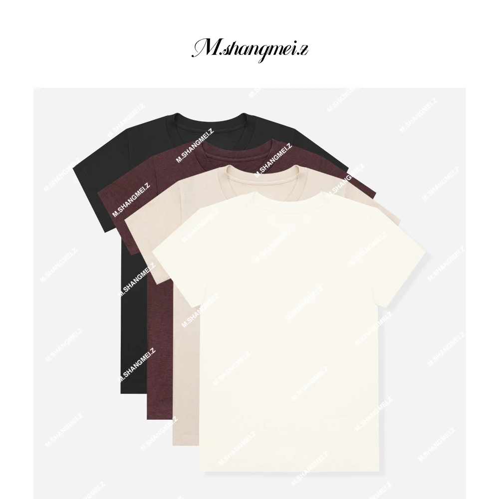 M.SHANGMEI.Z/沐熙【伊士曼T】美大哥慵懒垂顺修身圆领T恤X052554