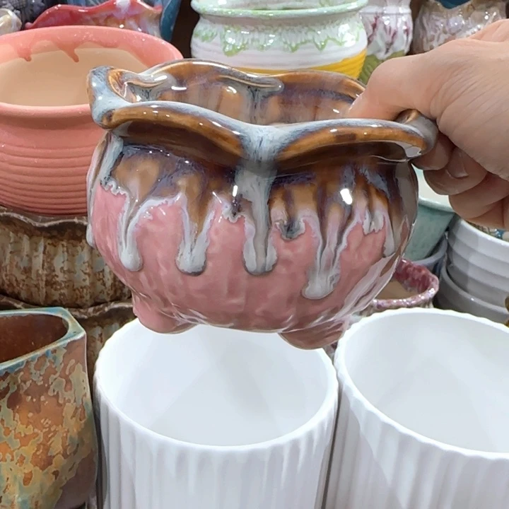 多肉绿植花盆凑9块包邮，有孔