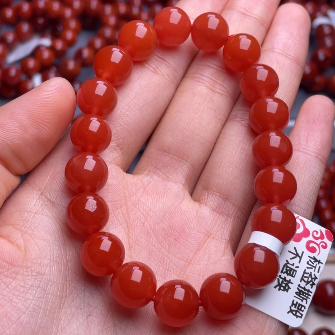 南红玛瑙未镶嵌其他10mm精品保山冰红圆珠手串