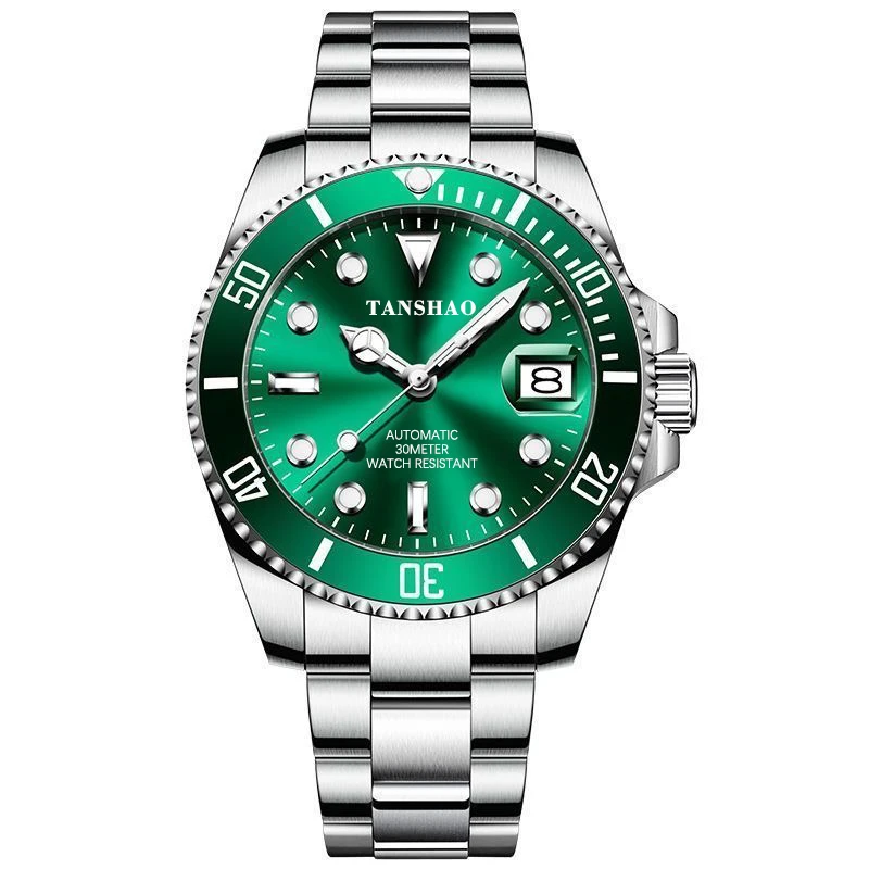 【专柜正品】绿水鬼/全自动镂空防水潜水夜光手表男时尚经典腕表