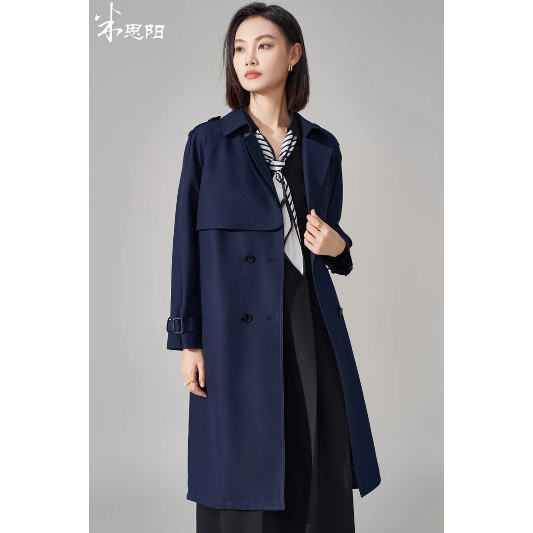 【蜜客3号专属】时尚通勤双排扣风衣外套大衣女5M25AF5239
