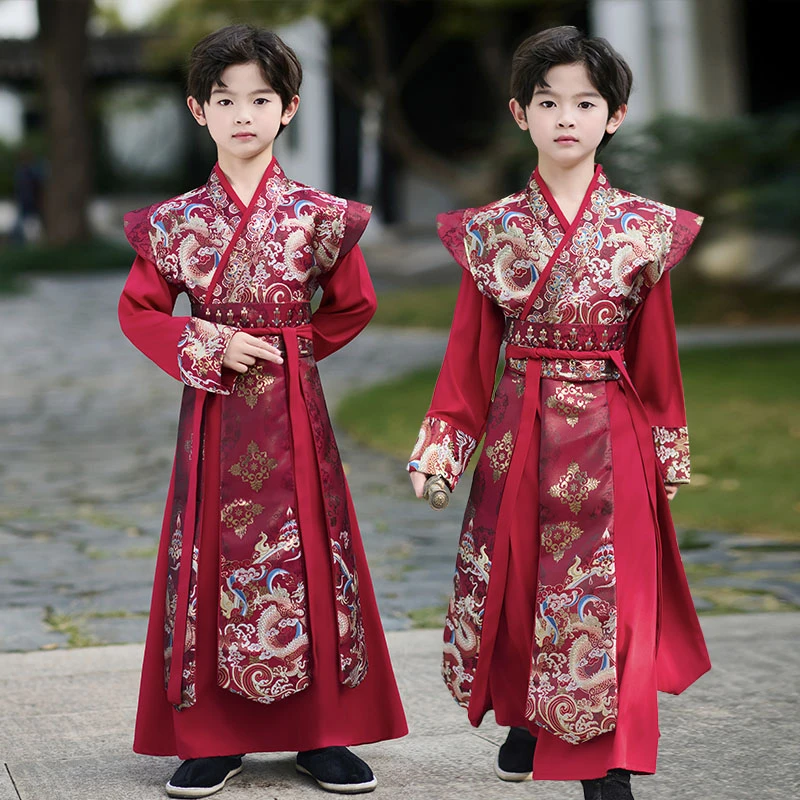 汉服男童2025新款春秋少爷男孩古装国学儿童国风高级感演出服批发