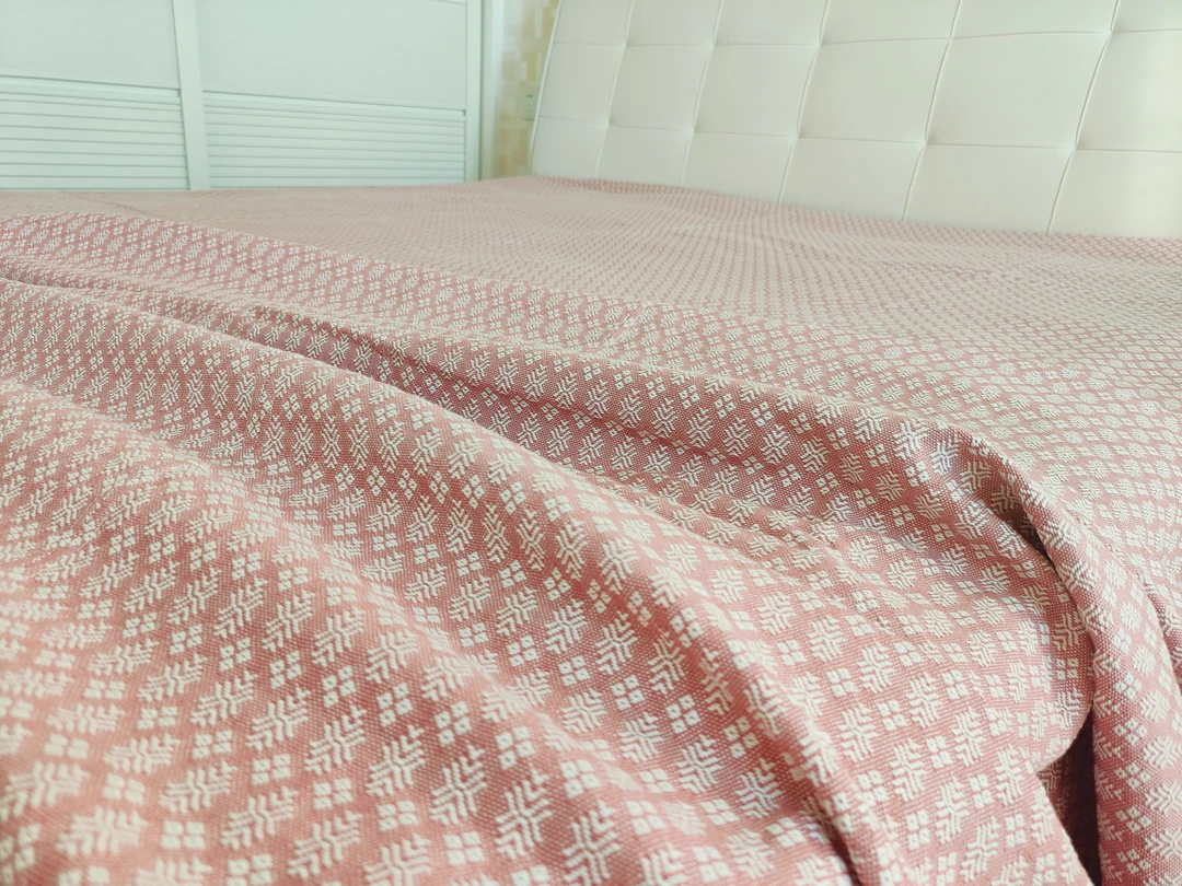 雪花纹加厚款手工纯棉老粗布床单