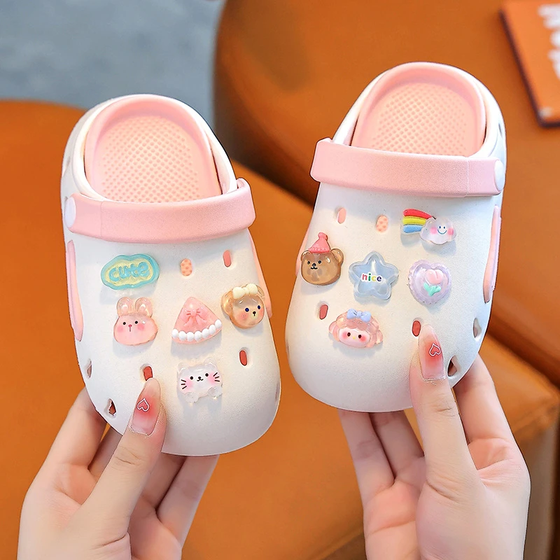 可爱夏季儿童洞洞鞋宝宝拖鞋婴幼儿轻便室内鞋男女童沙滩软底凉拖