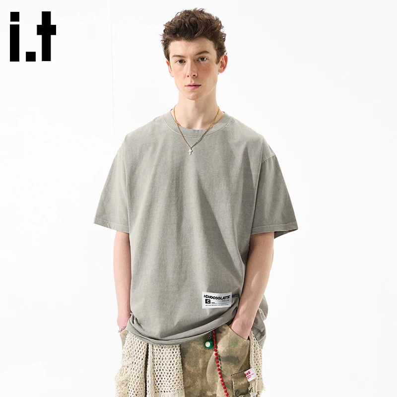 i.t:CHOCOOLATE美式复古短袖2025夏季重磅宽松潮牌高街纯棉男t恤