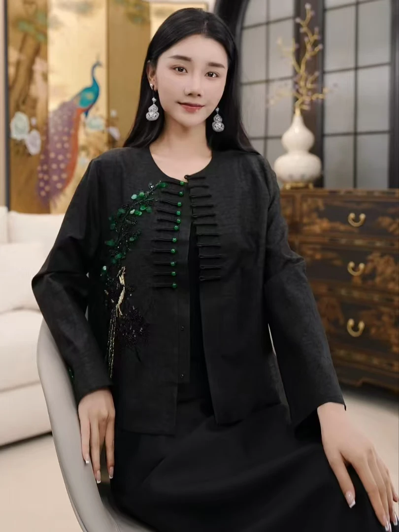 Betty Bairn【清风引 · 香云纱】老龟桑蚕丝刺绣外套25B-BW9231