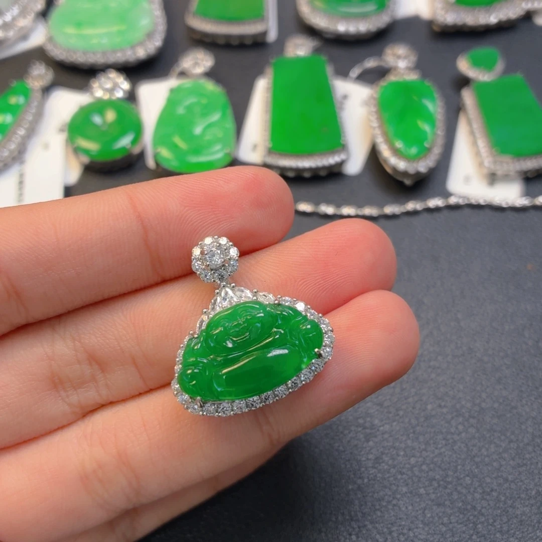 翡翠银S925镶嵌颈饰