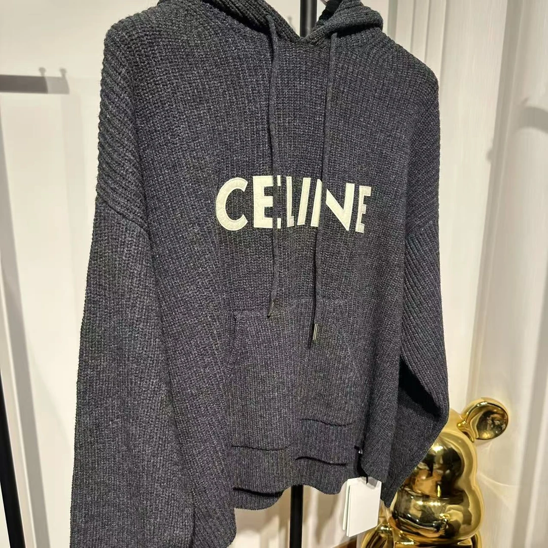 99新 Celine/思琳 时尚套头连帽针织衫 293