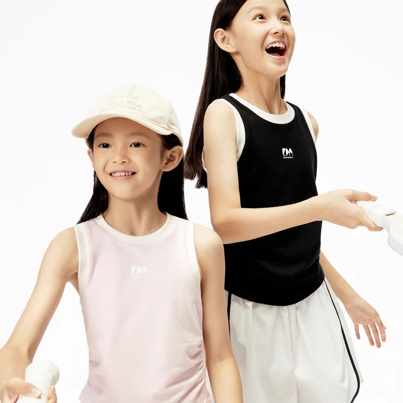 littlemoco童装25夏装新款女童抑菌运动甜酷无袖背心#KBE2VETT03