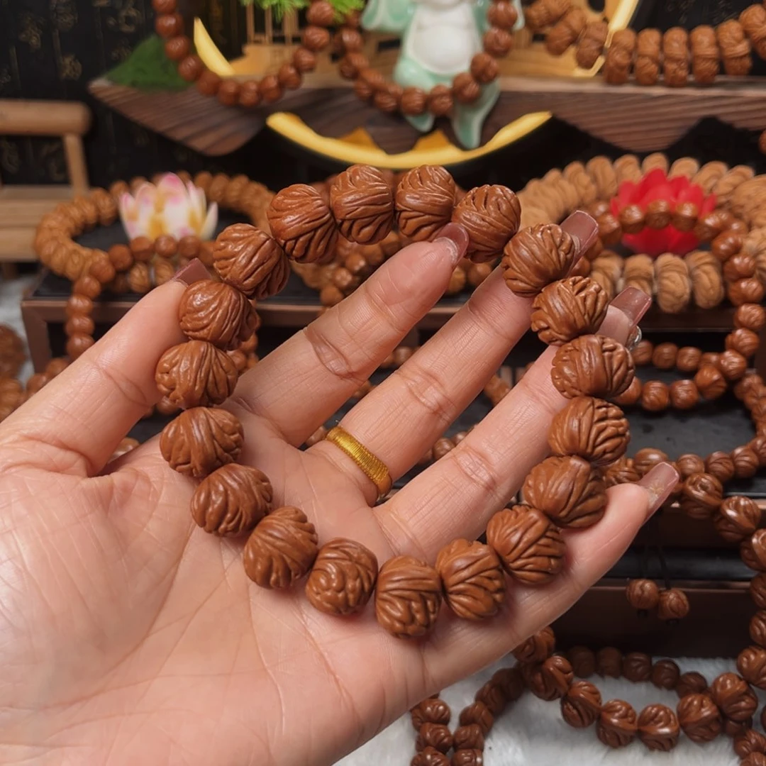 桃核手串妙**食18野生籽红魔爆肚铁将军