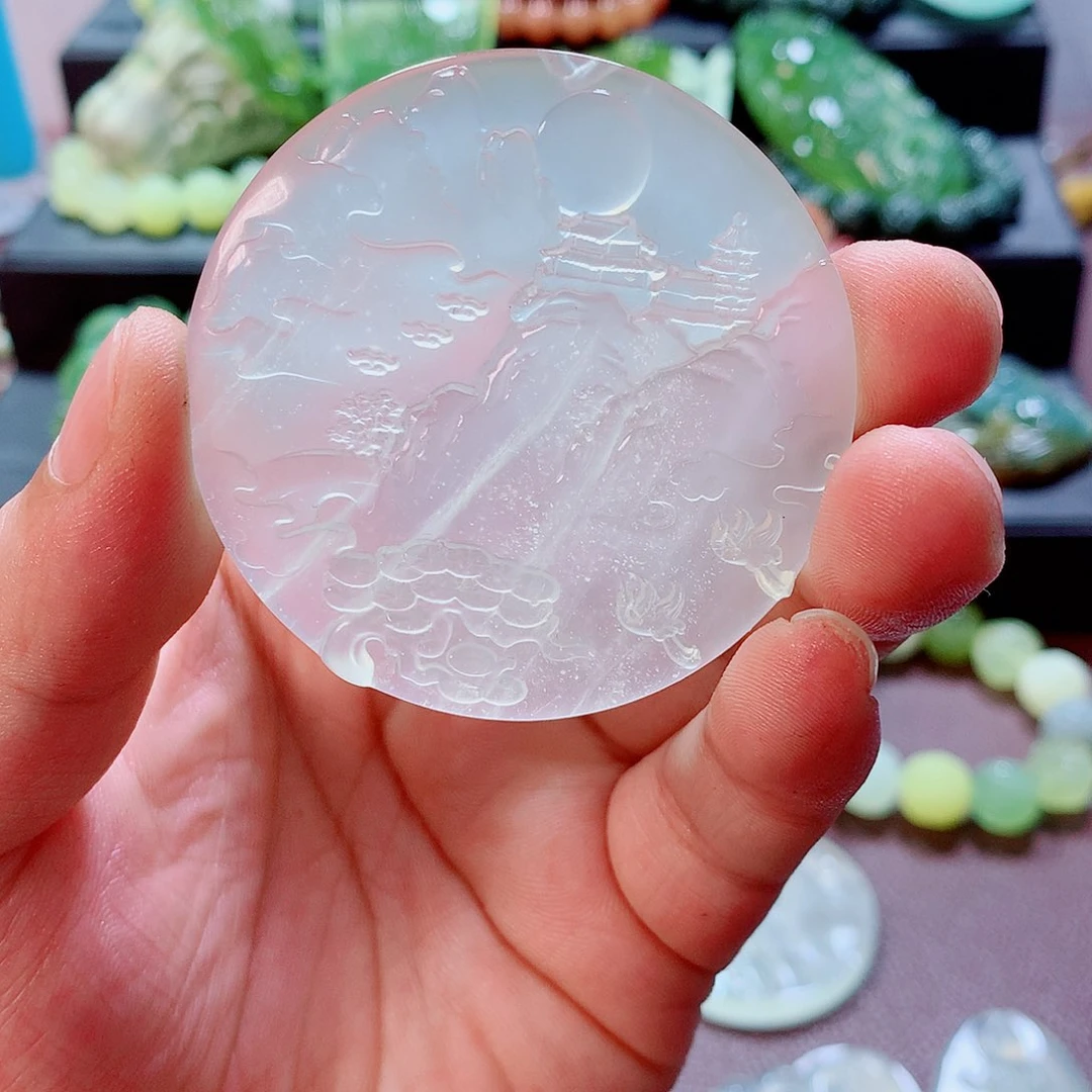 蛇纹石玉挂件未镶嵌红*