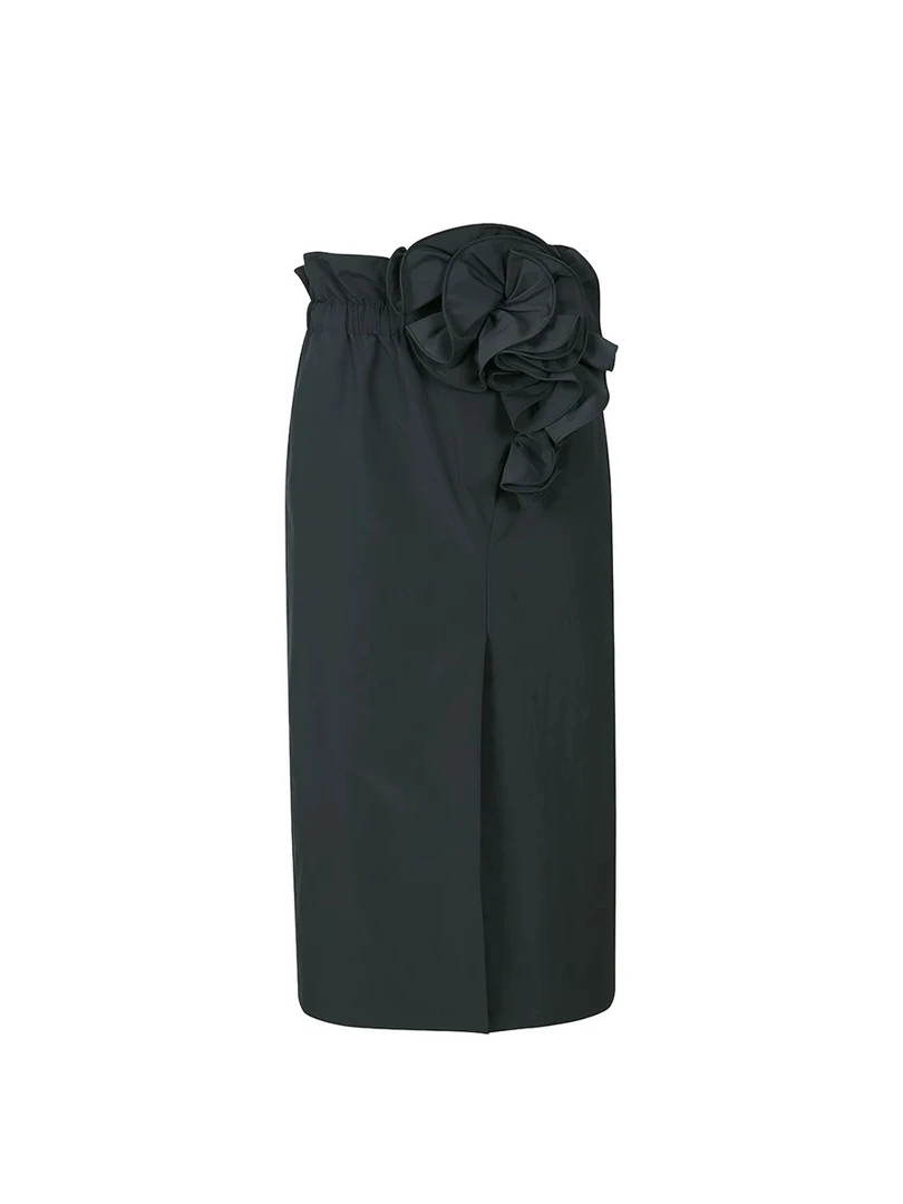 YCH 2025早春新款立体花朵松紧腰半身裙