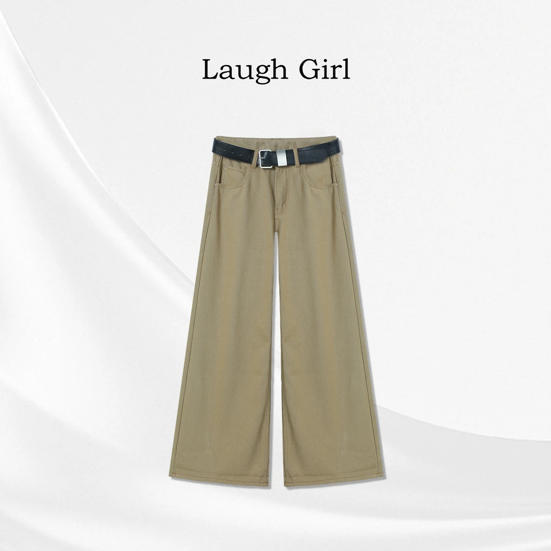 楚楚君 Laugh girl【老钱故事】秋冬加绒水洗直筒牛仔裤KL55020J