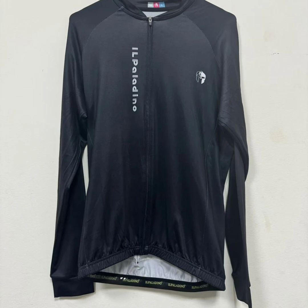 SQ 755【黑色牛奶丝长袖男士】ILPALADINO专业版骑行服高弹