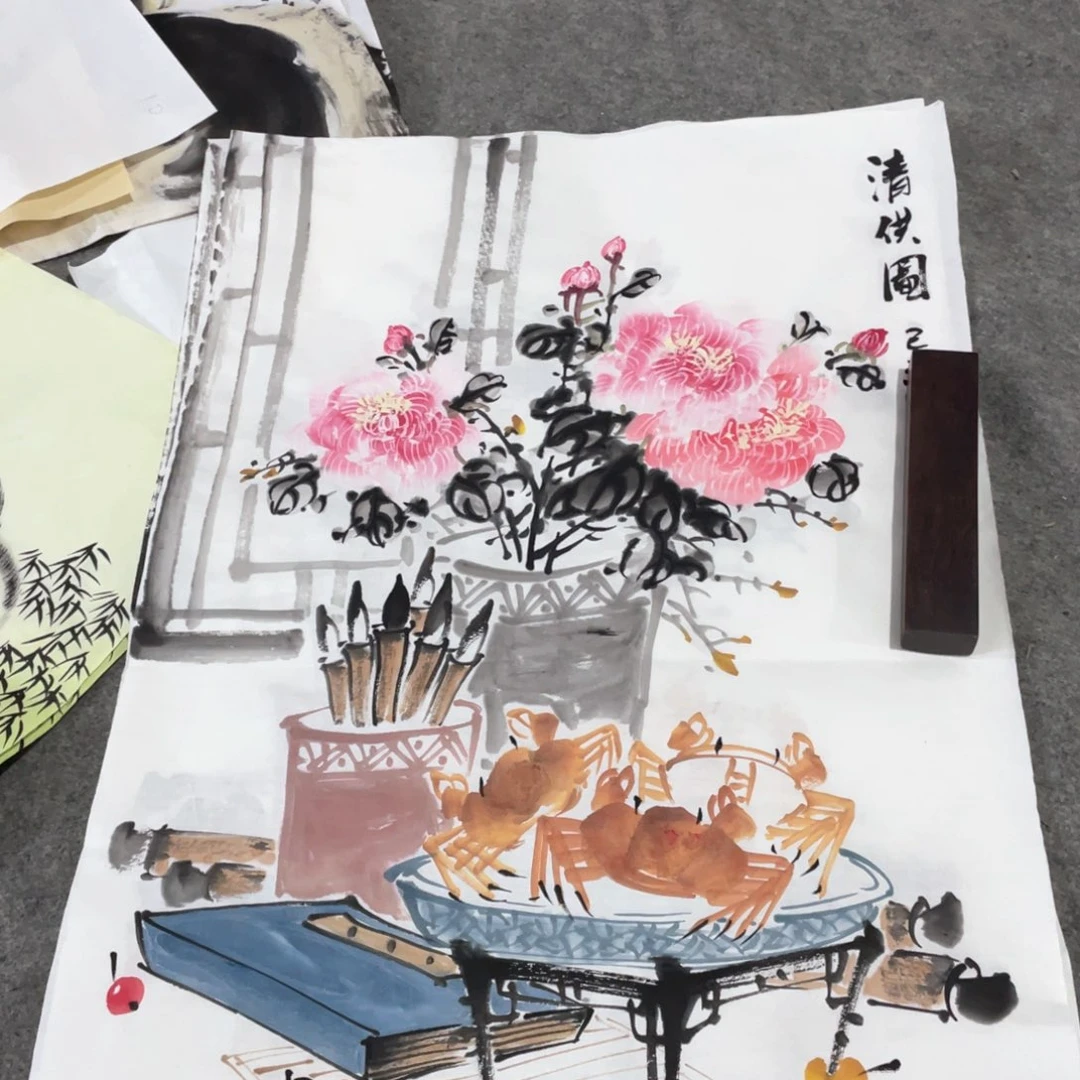 国画国画作品画心一张