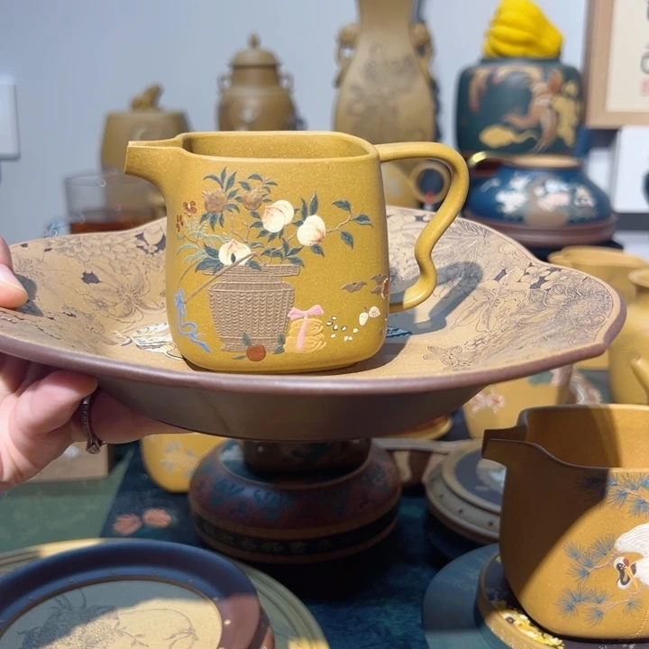 大***腩茶杯紫砂紫砂茶盘公道套组