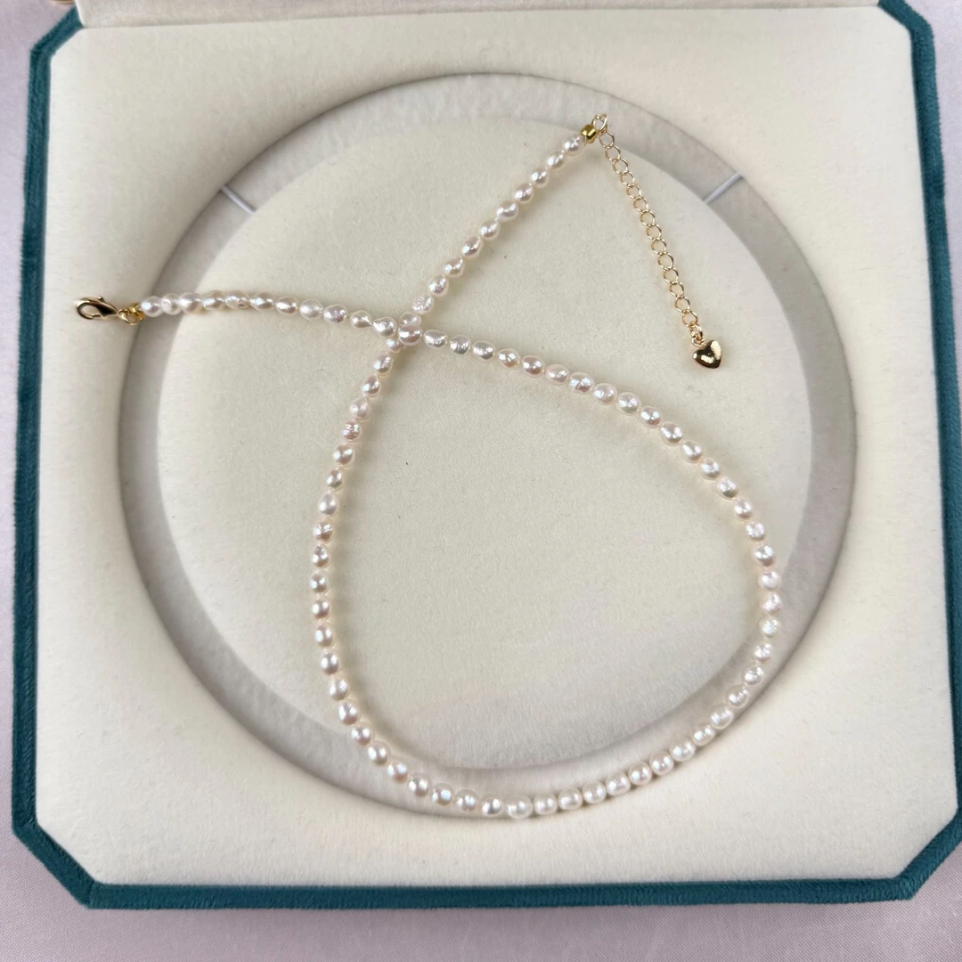 天然淡水珍珠小米珠项链