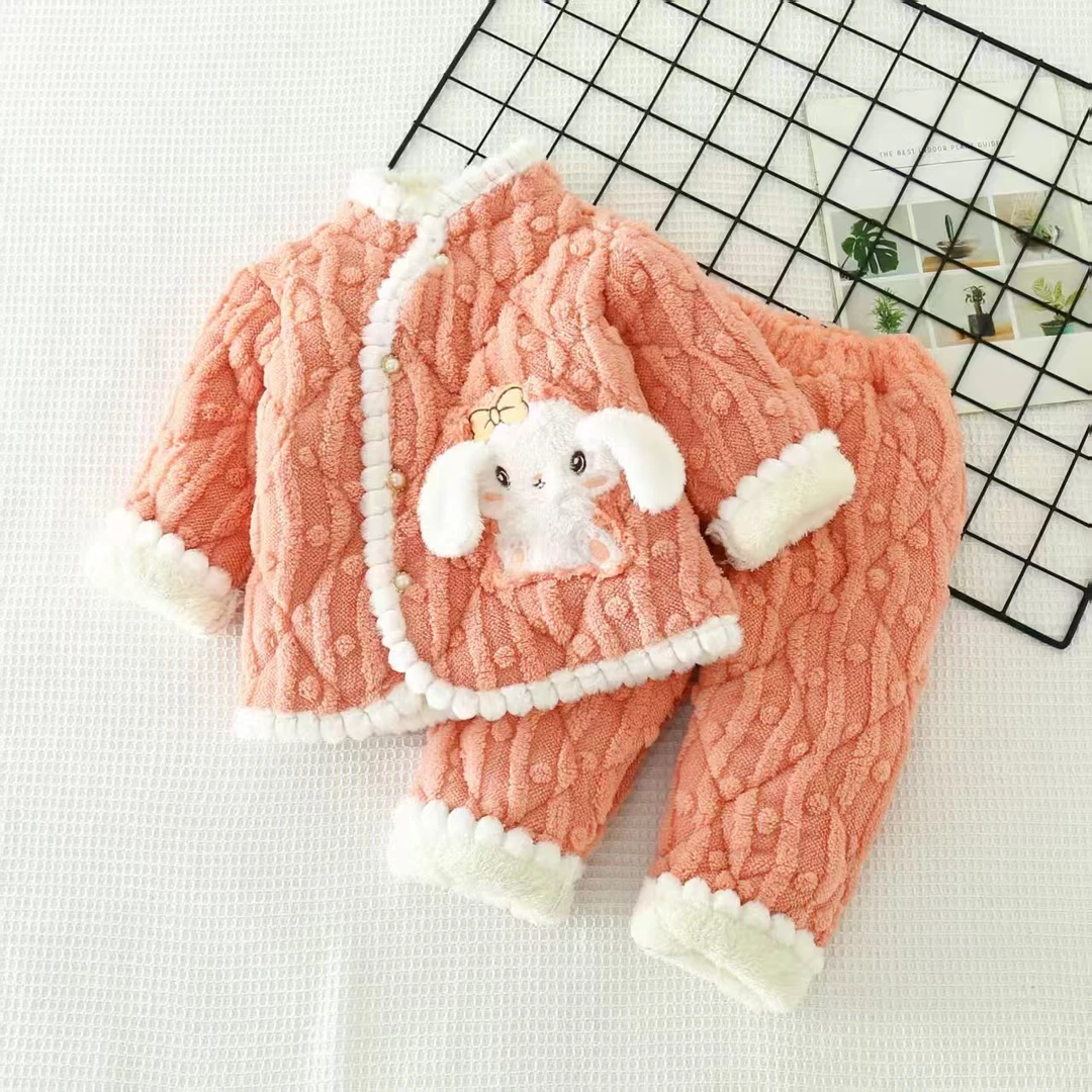 （山河四省省服）宝宝新款冬季必备加绒加厚家居服睡衣