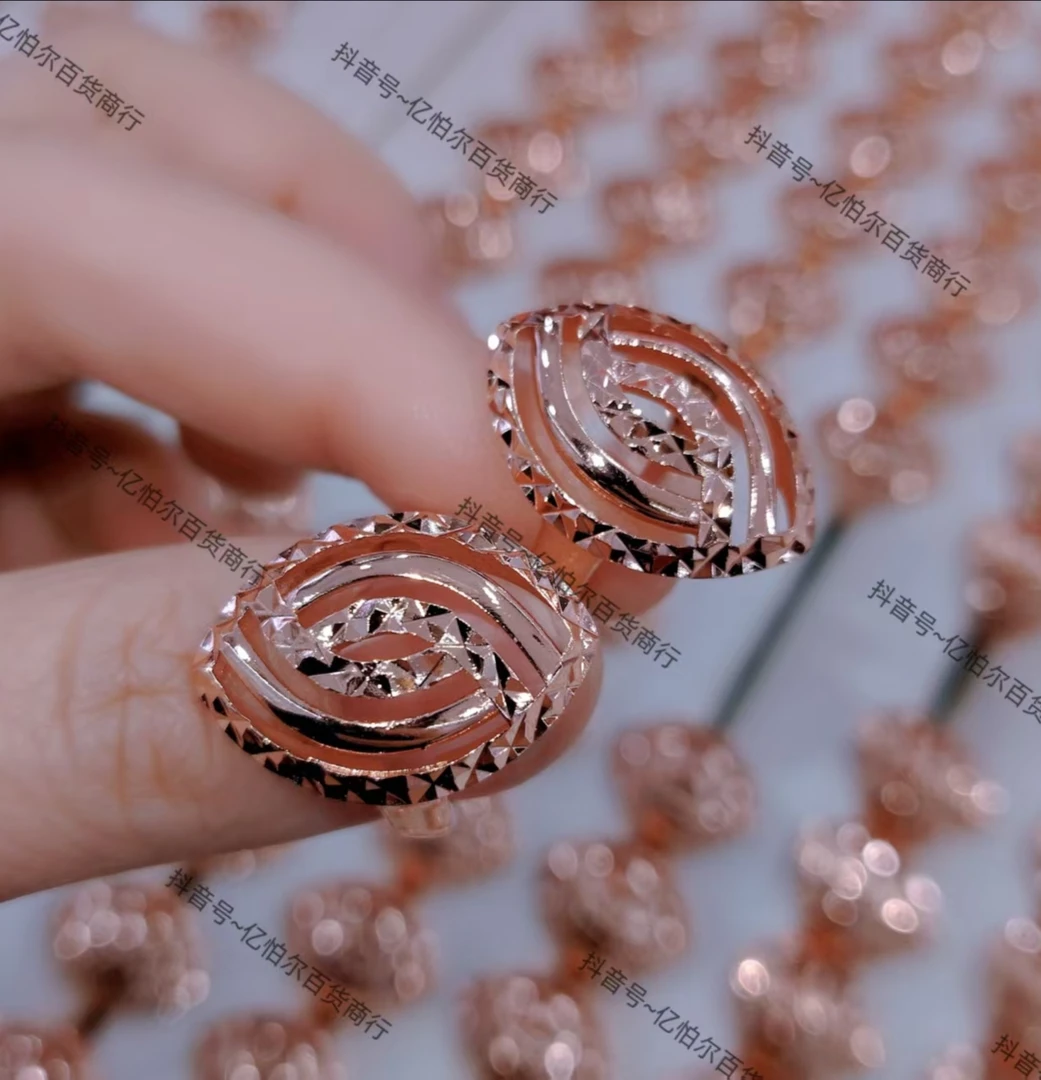 铜合金戒指 经典优雅恋人玫瑰金色红铜قىزىل مىس戒指一对女式首饰