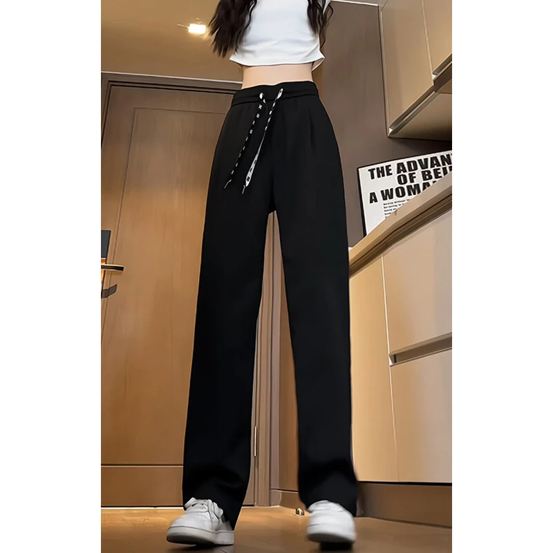 潮牌直筒休闲裤宽松垂感西裤男女同款秋季中性风痞帅百搭套装长裤