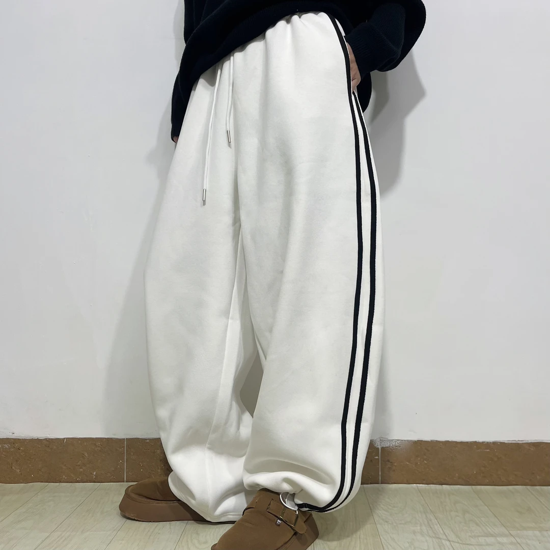 大版宽松百搭加绒阔腿卫裤（长度106左右可束口）