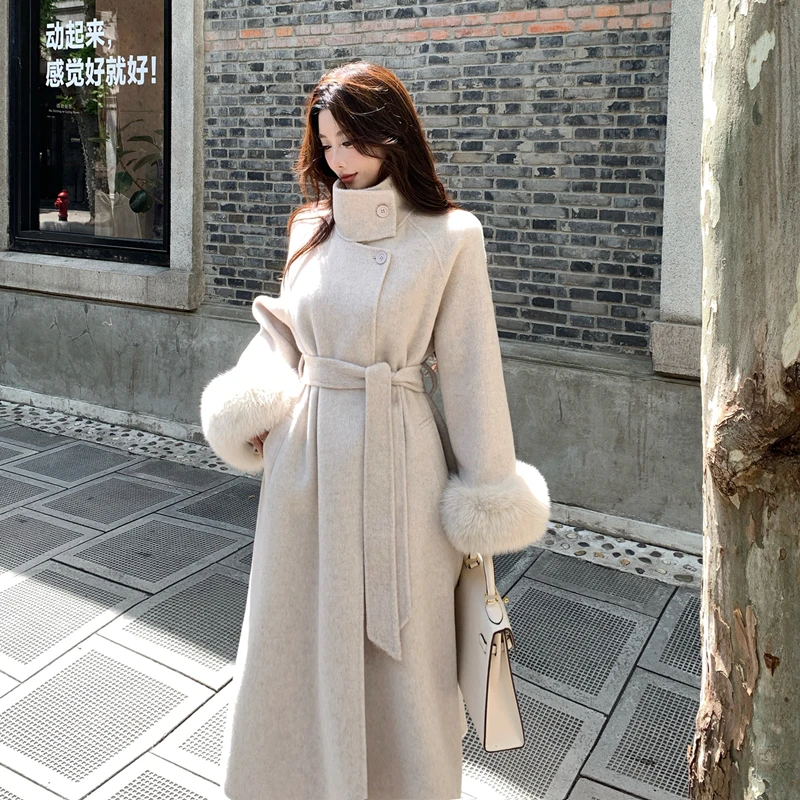 "暖阳邂逅"高级感富家千金双面羊毛大衣羊绒呢子外套女秋冬氛围感