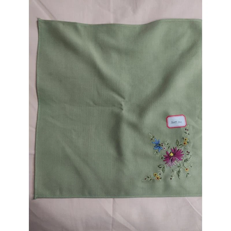 DZ179 绿色丝麻手帕 一条出