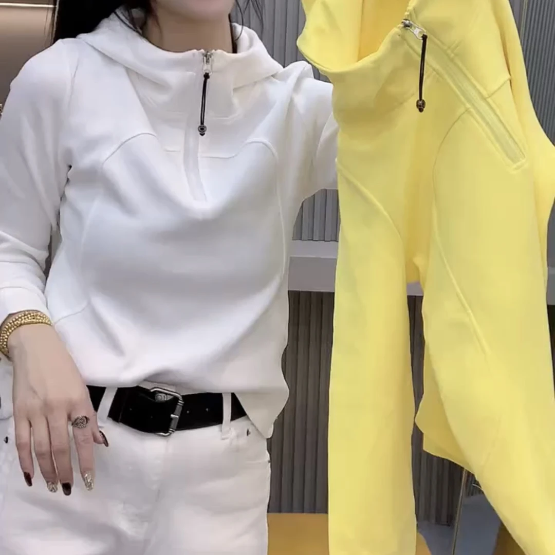 2025早春新款连帽休闲显瘦运动拉链直边卫衣