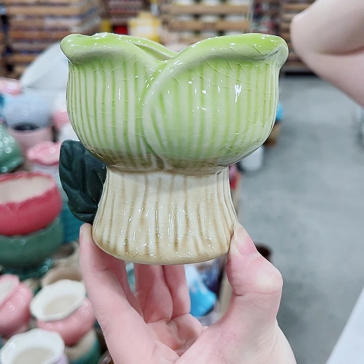 有孔，凑10元包邮陶瓷花盆发货！