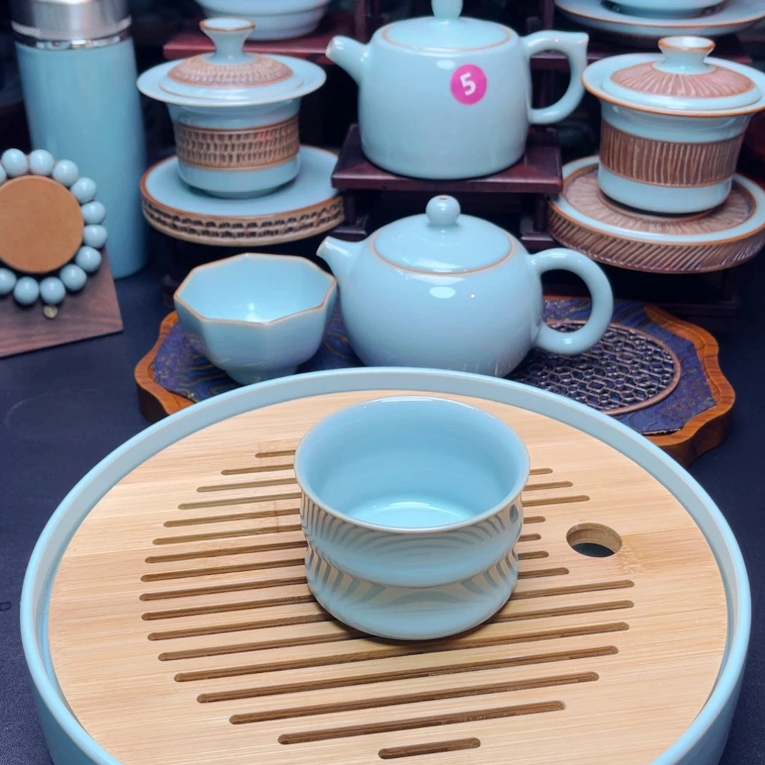 【闪购商品】汝州单壶，杯，河南汝瓷，串