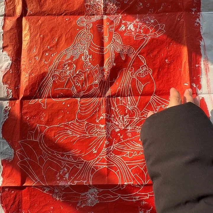 昌化石印石持莲观音