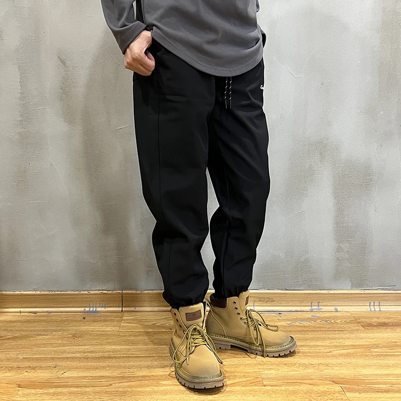 GK1945款休闲男士加绒加厚防水材质束脚工装裤时尚ins潮流男裤