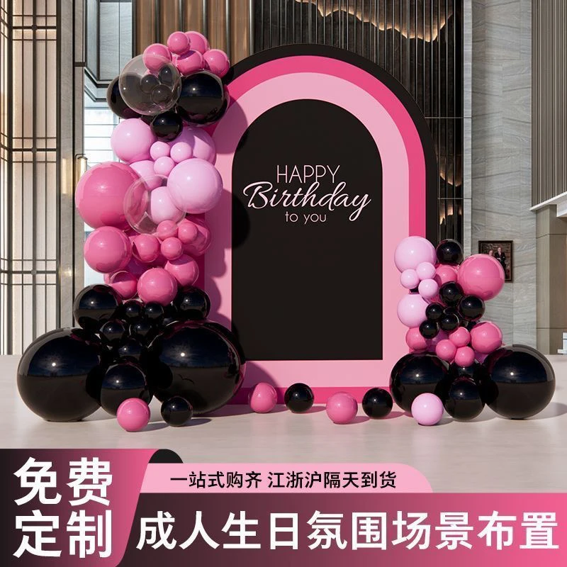 女孩公主18岁成人礼生日30岁装饰场景布置网红高级感背景墙kt板紫