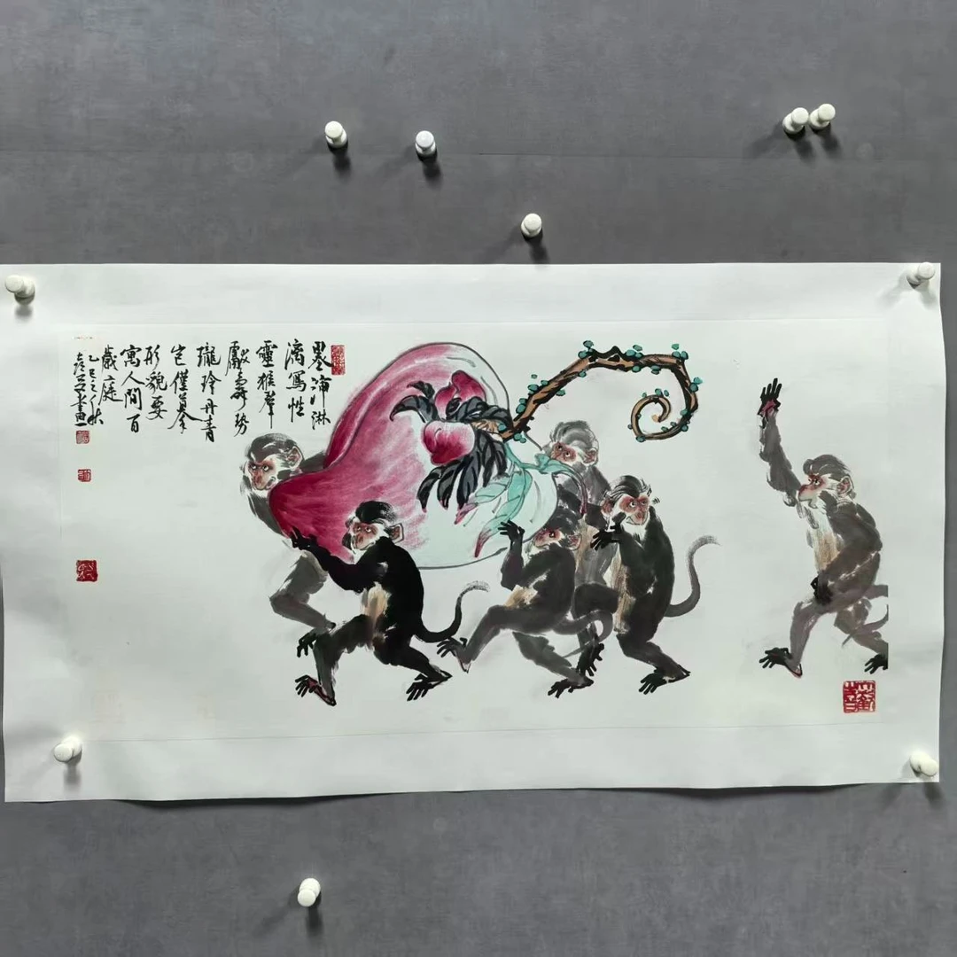 锦泉斋岳喜友亲笔手绘三尺国画作品yxy07