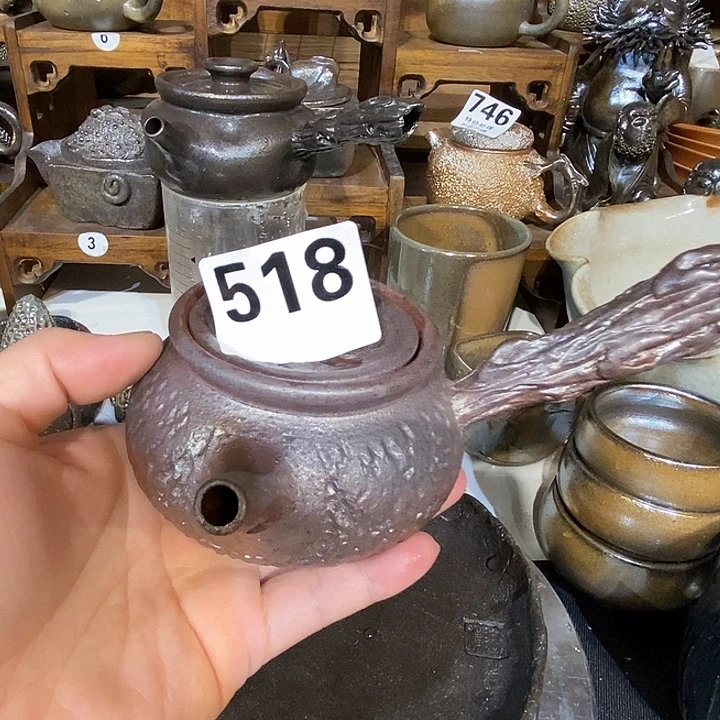 小*高温柴烧陶泥侧壶