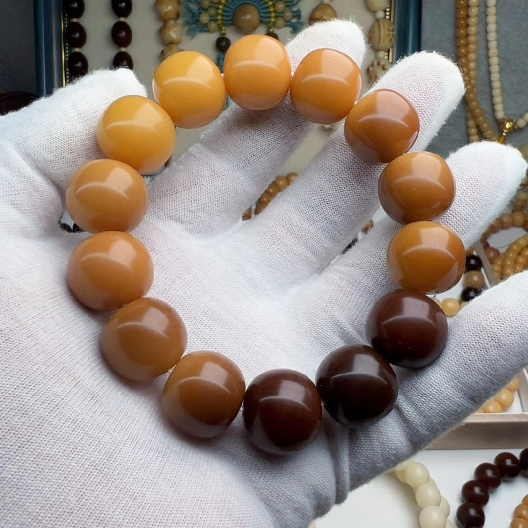 ****蓝菩提根/象牙果手串卡18 风化老料干磨S99