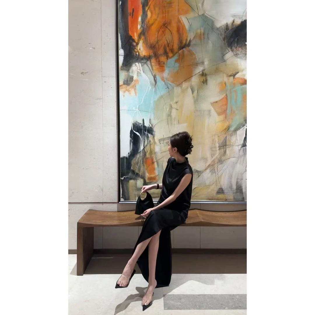 KIKI【自由简易】2025夏季高级设计师气质高级感半身裙5S3260