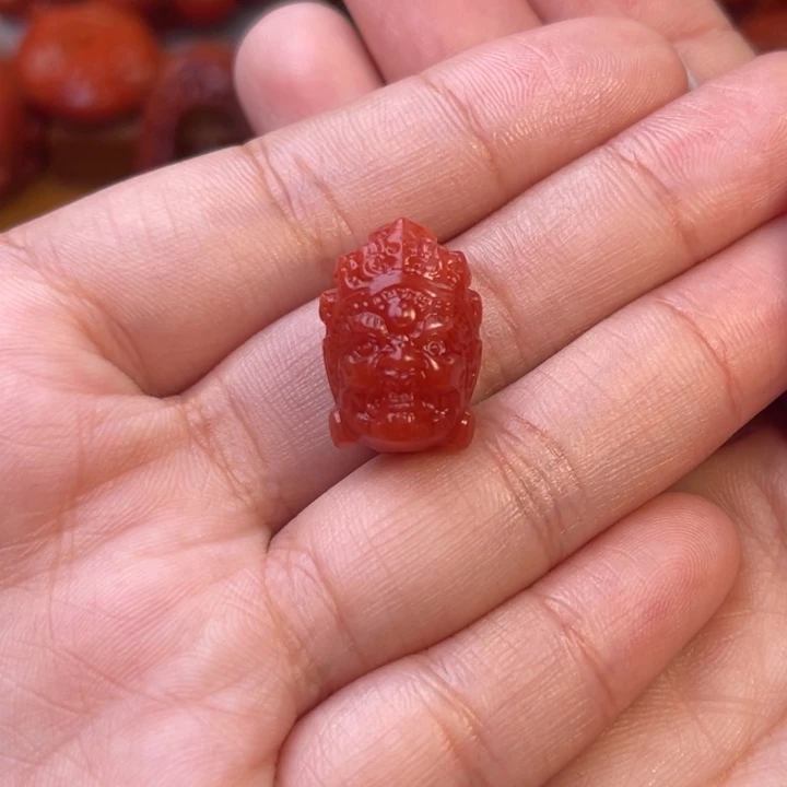 南红玛瑙未镶嵌保山辣椒红大黑天13尺寸