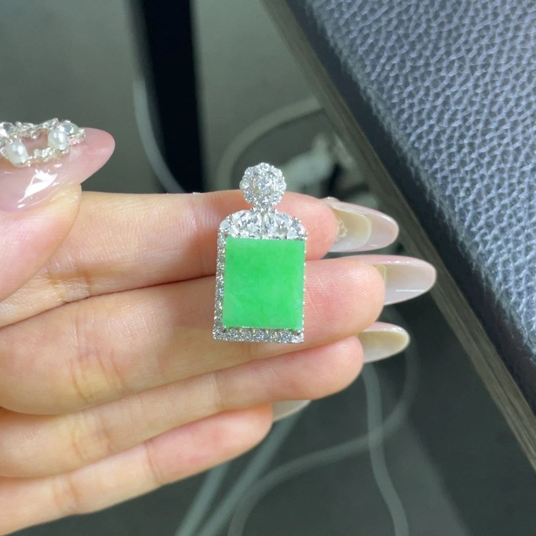 翡翠银S925镶嵌吊坠(不含链)