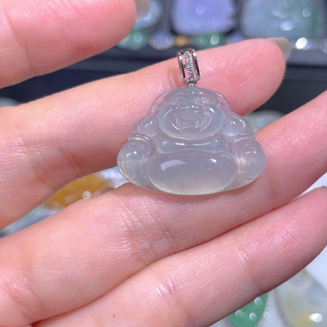 颈饰18K金镶嵌翡翠翡翠