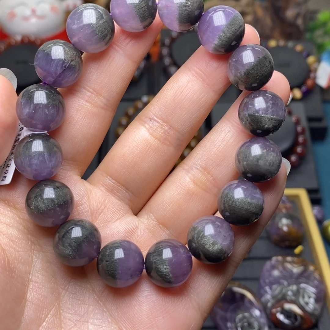 水晶A022紫烟极光单圈13m未镶嵌