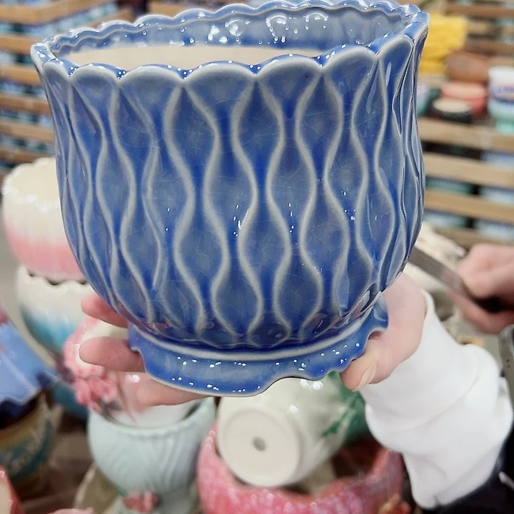 有孔.凑满10元发货多肉陶瓷花盆！