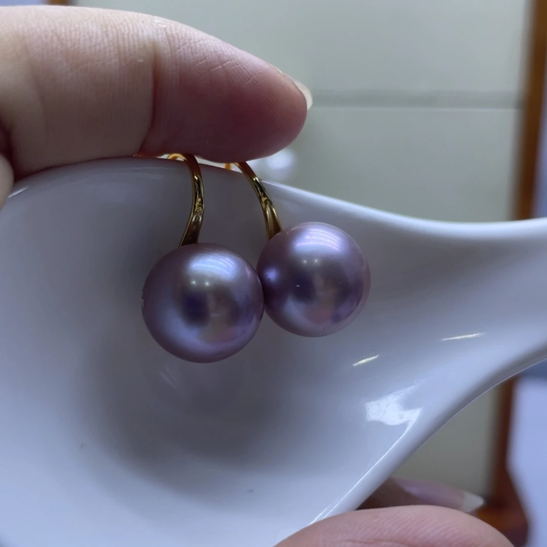 银S925镶嵌淡水珍珠耳饰