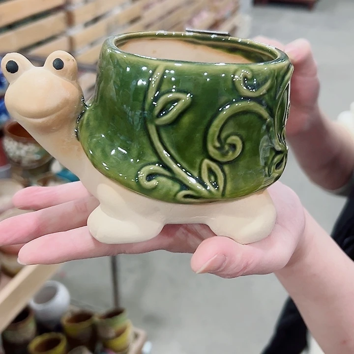 有孔.凑满10元发货多肉陶瓷花盆！