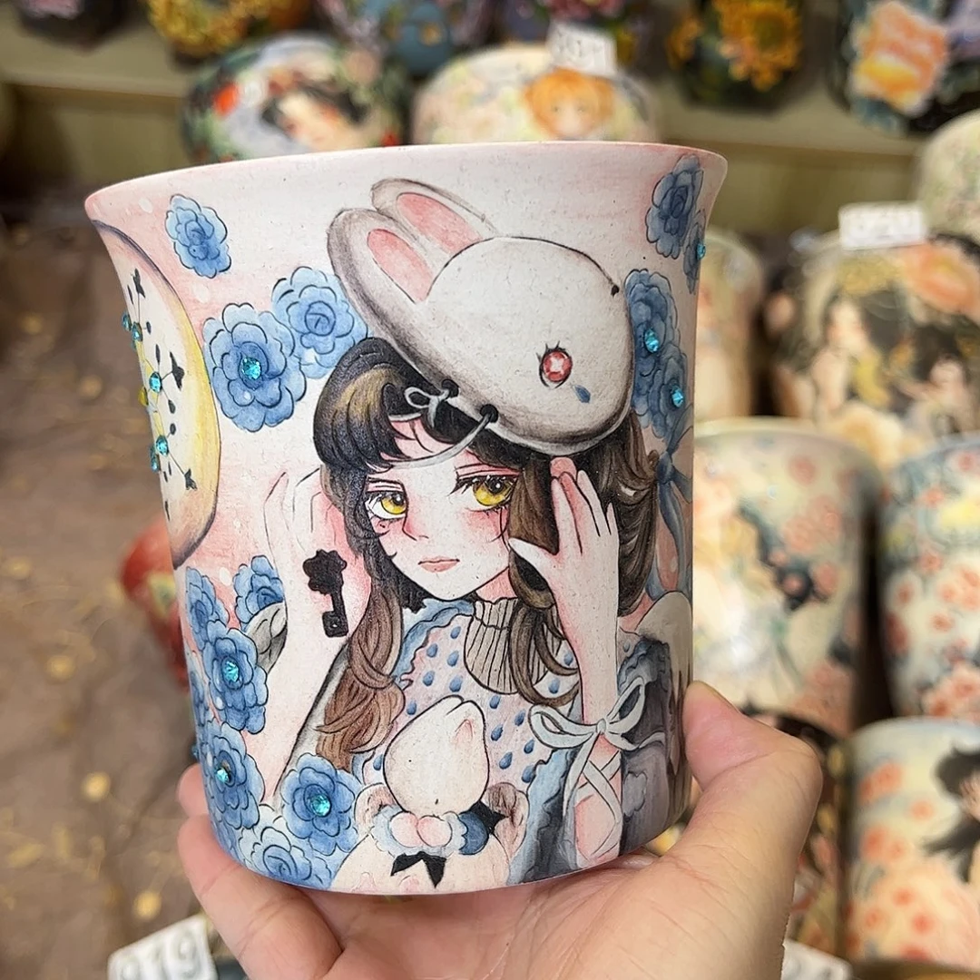景德镇炫彩手绘口12.5高12