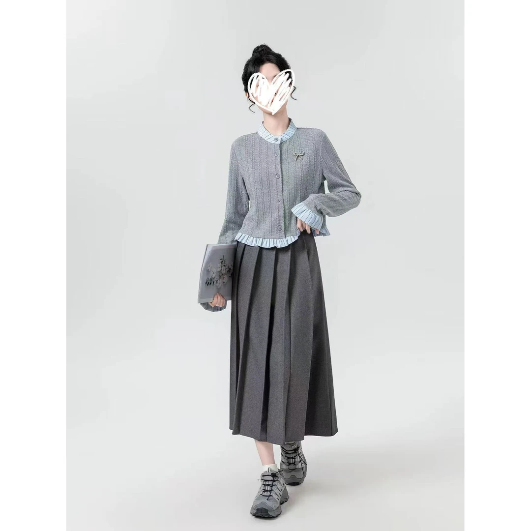 学院风半裙复古时尚套装针织法式少女风套装休闲风
